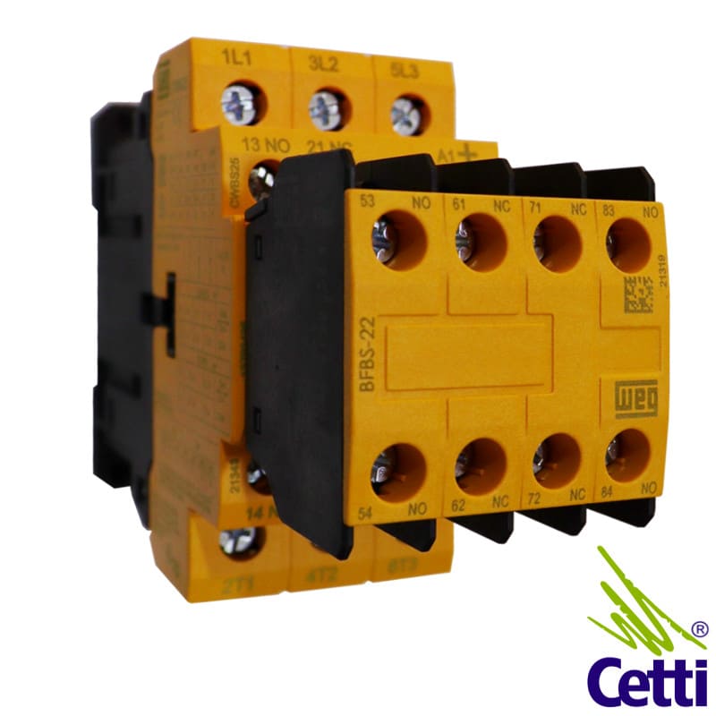 Contator de Segurança Tripolar 25A 24VCC 3NA 3NF WEG CWBS25-33-30C03 Contator de Segurança Tripolar 25A 24VCC 3NA 3NF WEG CWBS25-33-30C03