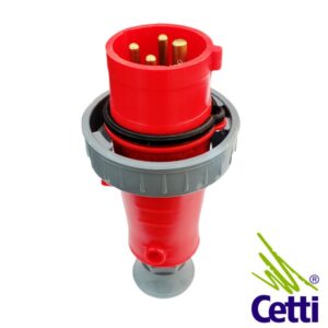 Cetti Materiais Elétricos 48 Plugue de Tomada Industrial Steck 32A 3P+T 380-440V 6 Horas Vermelho N4276W