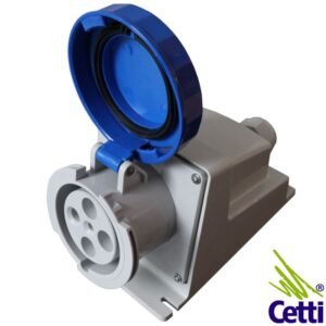 Cetti Materiais Elétricos 52 tomada-industrial-azul-63a-3pt-sobrepor-220v-9h-steck-n4279
