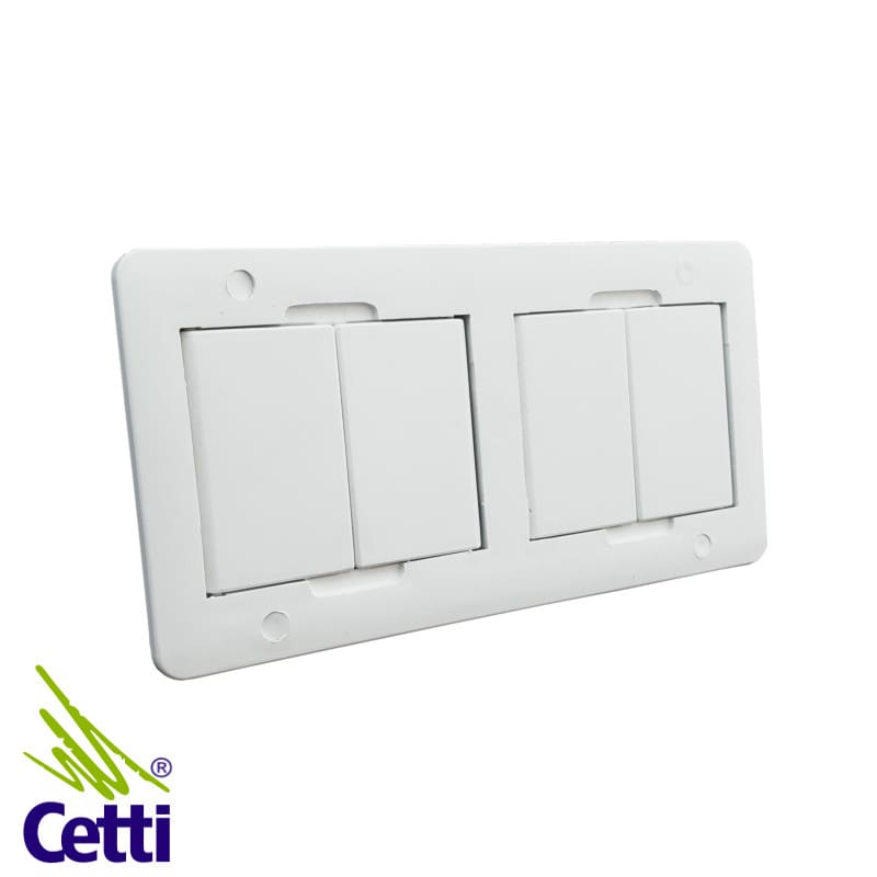 Caixa de Tomada de Embutir em Mesa para 4 Módulos Branca QTMOV QM30050.02 Caixa de Tomada de Embutir em Mesa para 4 Módulos Branca QTMOV QM30050.02