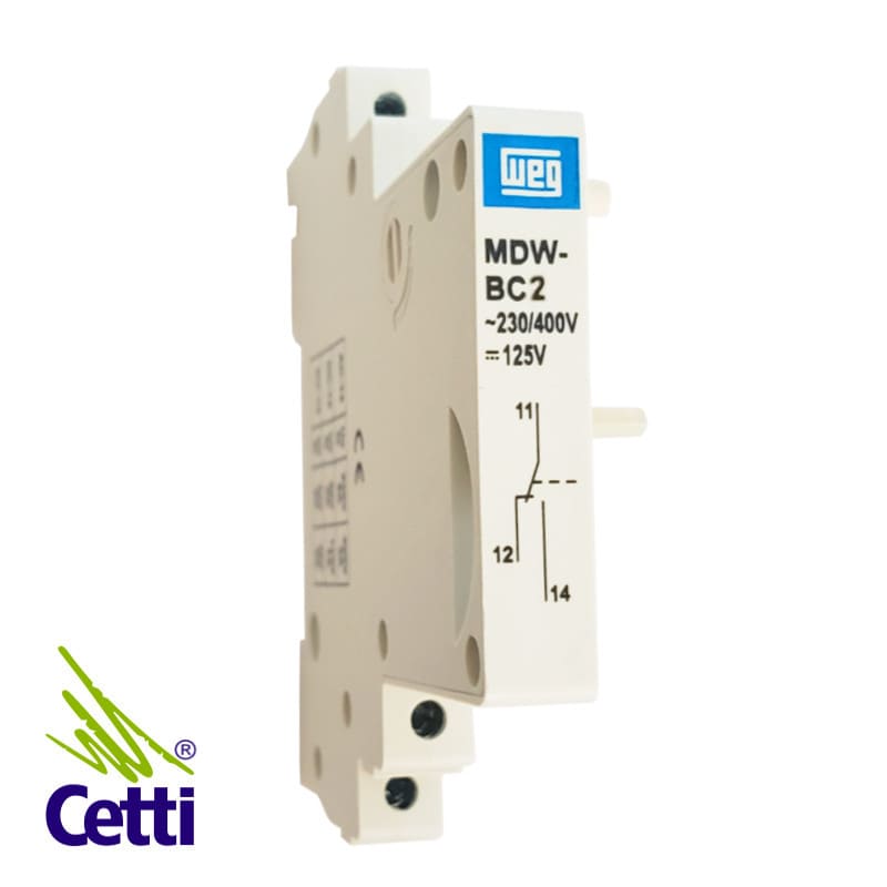 Bloco de Contato Auxiliar 1NAF para Minidisjuntor WEG MDW-BC2-10261574 Bloco de Contato Auxiliar 1NAF para Minidisjuntor WEG MDW-BC2-10261574