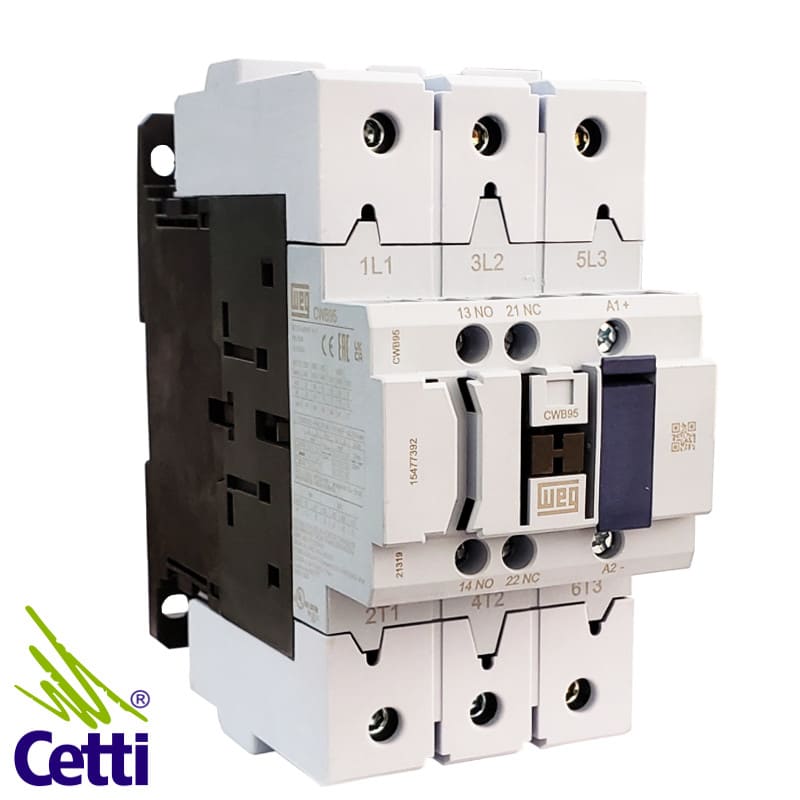 Contator WEG 95A 24VCA 1NA + 1NF CWB95-11-30D02 Contator WEG 95A 24VCA 1NA + 1NF CWB95-11-30D02