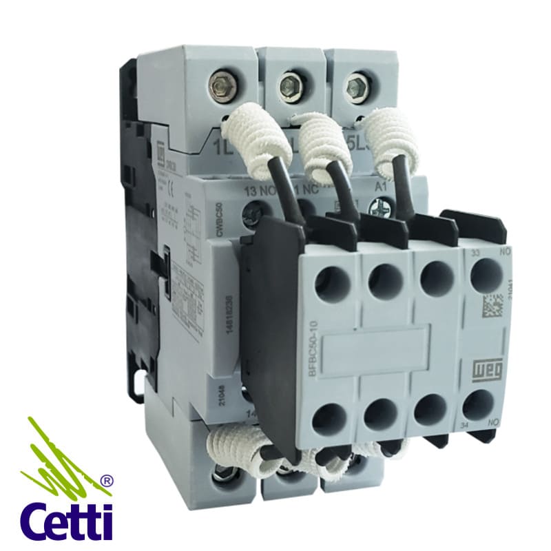 Contator para Banco de Capacitores 77A 220V WEG CWBC65-21-30D23 Contator para Banco de Capacitores 77A 220V WEG CWBC65-21-30D23