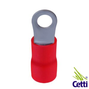 Terminal Olhal 10 mm² Vermelho com furo 6 mm - 100 unidades