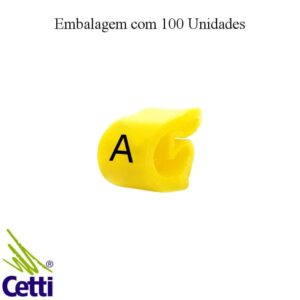 Identificador de Fio Elétrico Anilha Letra A de 0,3 a 1,5 mm²– Hellerman Tyton MHG1/3 – 100 Unidades
