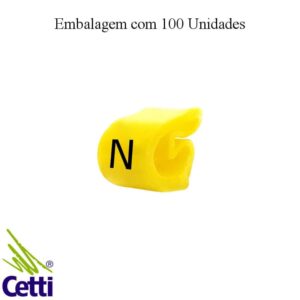 Identificador de Fio Elétrico Anilha Letra N de 0,3 a 1,5 mm²– Hellerman Tyton MHG1/3 – 100 Unidades