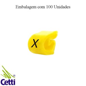 Identificador de Fio Elétrico Anilha Letra X de 0,3 a 1,5 mm²– Hellerman Tyton MHG1/3 – 100 Unidades