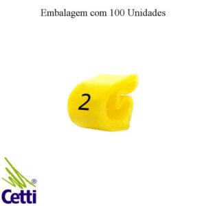 Identificador de Fio Elétrico Anilha Número 2 de 0,3 a 1,5 mm²– Hellerman Tyton MHG1/3 – 100 Unidades