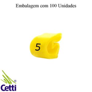 Identificador de Fio Elétrico Anilha Número 5 de 0,3 a 1,5 mm²– Hellerman Tyton MHG1/3 – 100 Unidades