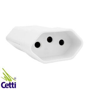 Plug Tomada Fêmea para Extensão 2P+T 10A Branca Margirius TMD1-3