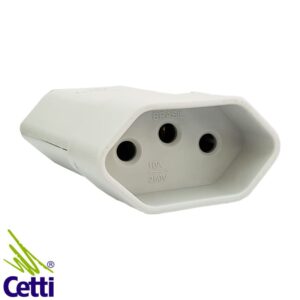 Plug Tomada Fêmea para Extensão 2P+T 10A Cinza Margirius TMD1-3