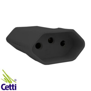 Plug Tomada Fêmea para Extensão 2P+T 10A Preta Margirius TMD1-3