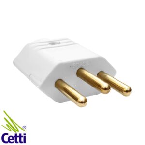 Plugue Macho para Extensão 2P+T 10A Branco Margirius PLD1-3
