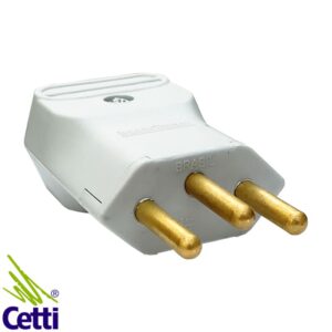 Plug Macho para Extensão 2P+T 10A Cinza com Prensa Cabo Margirius PLD11-3