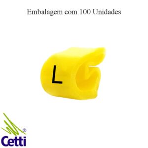Identificador de Fio Elétrico Anilha Letra L de 0,5 a 6 mm²– Hellerman Tyton MHG2/5 – 100 Unidades