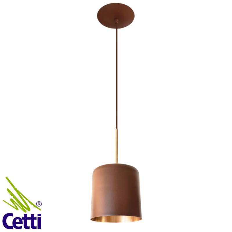 Lustre Pendente Redondo Moderno Marrom e Cobre Nobre Quebec 16005T Lustre Pendente Redondo Moderno Marrom e Cobre Nobre Quebec 16005T