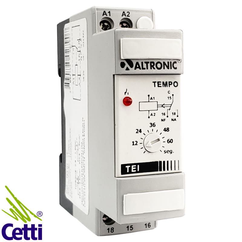 Relé Temporizador 110VCA Retardo na Energização 0 a 60 Segundos Altronic TEI-01-MC Relé Temporizador 110VCA Retardo na Energização 0 a 60 Segundos Altronic TEI-01-MC