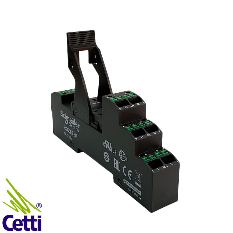 Base para Relé 8 Pinos com Terminais por Pressão Schneider RGZE08P Base para Relé 8 Pinos com Terminais por Pressão Schneider RGZE08P