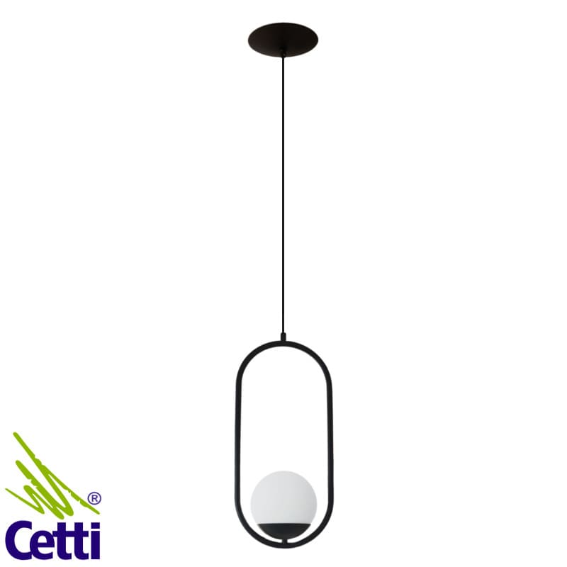 Lustre Pendente Moderno Preto Bola para 1 Lâmpada Itamonte 474/1 Lustre Pendente Moderno Preto Bola para 1 Lâmpada Itamonte 474/1