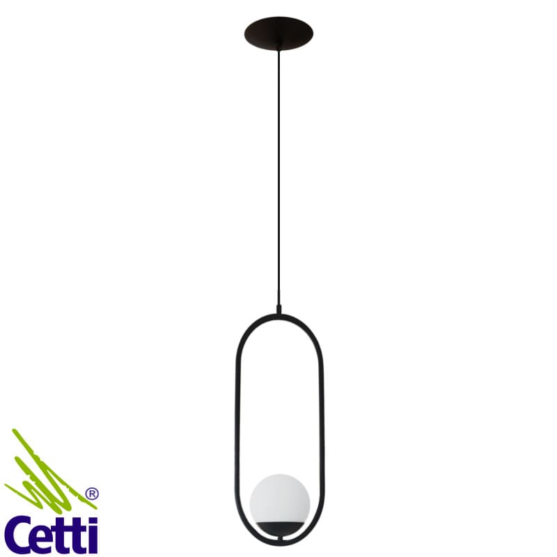Lustre Pendente Moderno Preto Bola Pequeno para 1 Lâmpada Spotline 778/1 Lustre Pendente Moderno Preto Bola Pequeno para 1 Lâmpada Spotline 778/1