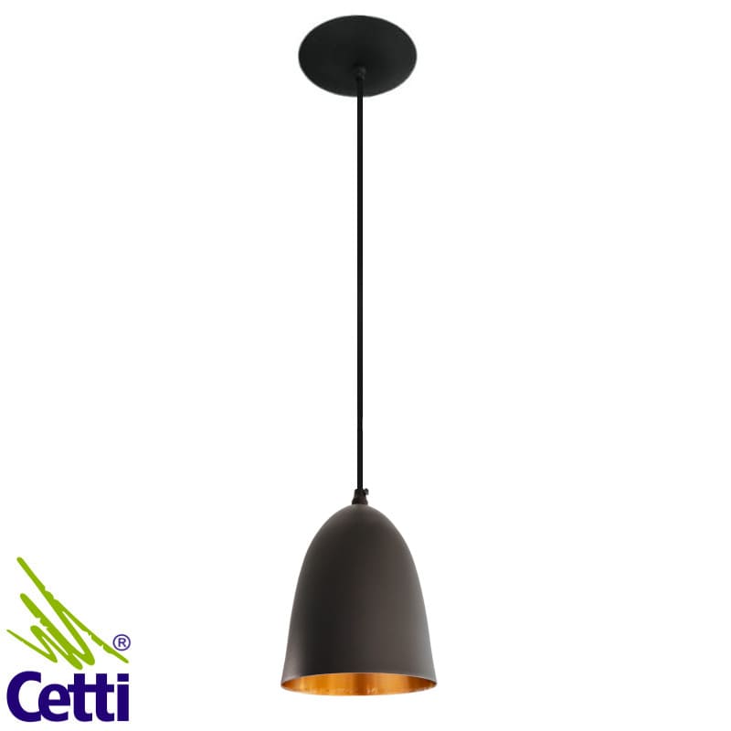 Lustre Pendente Preto e Cobre p/ Cozinha Pequeno Nobre 8017 Lustre Pendente Preto e Cobre p/ Cozinha Pequeno Nobre 8017