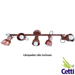 Trilho Spot 5 Lâmpadas Sobreposto Marrom Avelã Itamonte 1141/5AV