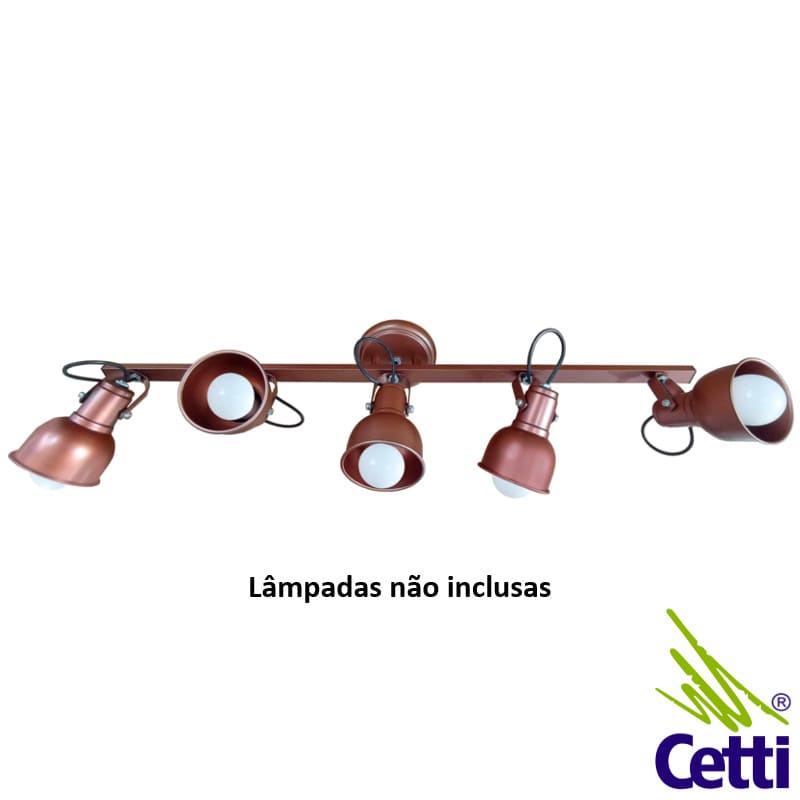 Trilho Spot 5 Lâmpadas Sobreposto Marrom Avelã Itamonte 1141/5AV Trilho Spot 5 Lâmpadas Sobreposto Marrom Avelã Itamonte 1141/5AV