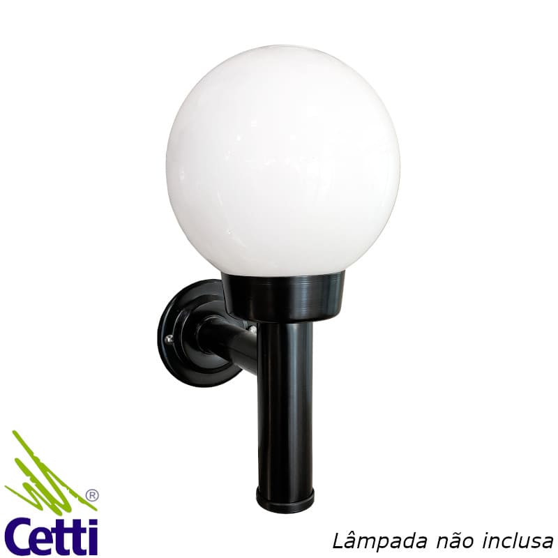 Luminária de Parede Arandela Externa Preta p/ Jardim Globo Retro Ideal 273 Luminária de Parede Arandela Externa Preta p/ Jardim Globo Retro Ideal 273