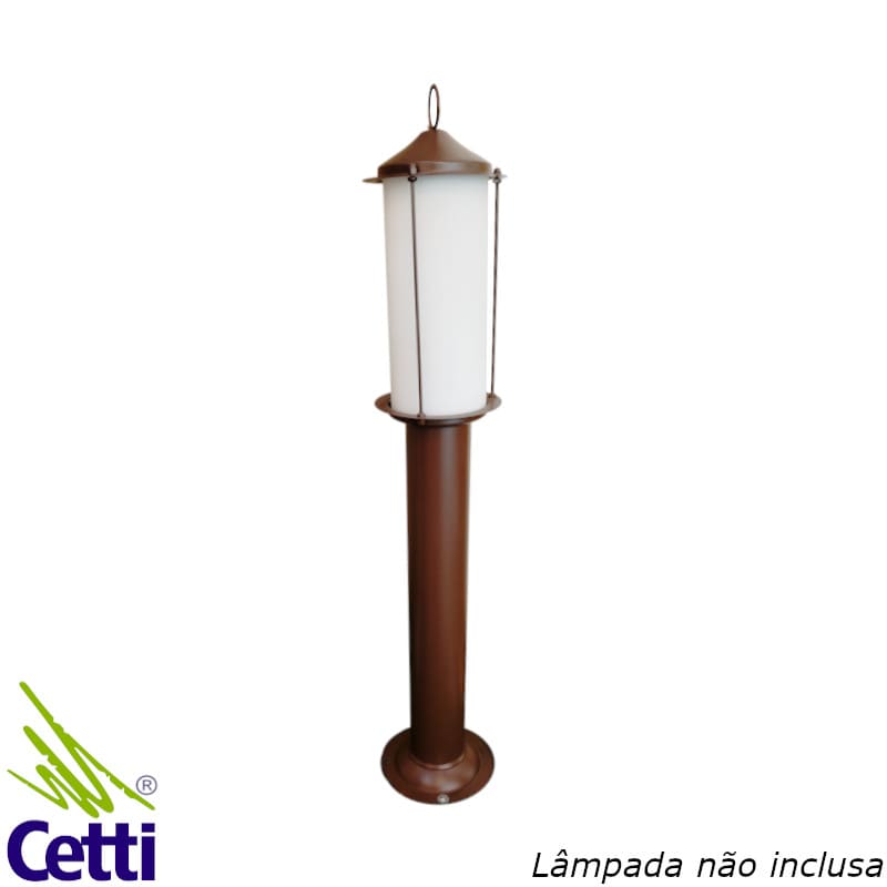 Luminária para Jardim Poste Balizador Marrom em Alumínio Retro Ideal P41MR Luminária para Jardim Poste Balizador Marrom em Alumínio Retro Ideal P41MR