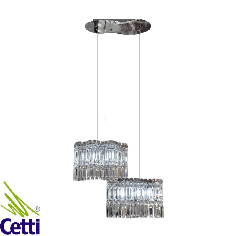 Lustre Pendente Sala Cristal Retangular Duplo 8xG9 DNA ANT-02 Lustre Pendente Sala Cristal Retangular Duplo 8xG9 DNA ANT-02