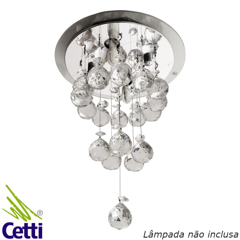 Plafon Sobrepor Redondo p/ Quarto Cristal Pequeno Cromado G9 DNA RDAC-002 Plafon Sobrepor Redondo p/ Quarto Cristal Pequeno Cromado G9 DNA RDAC-002