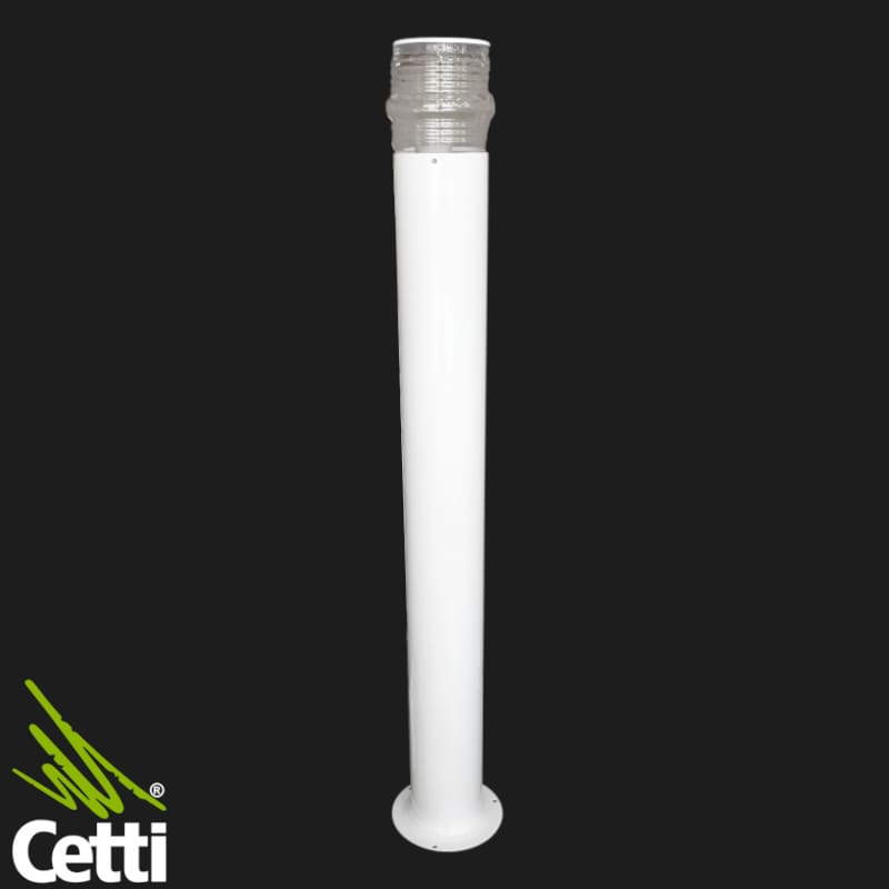 Luminária para Jardim Poste Balizador Branco em Alumínio e Vidro Ideal P100 Luminária para Jardim Poste Balizador Branco em Alumínio e Vidro Ideal P100