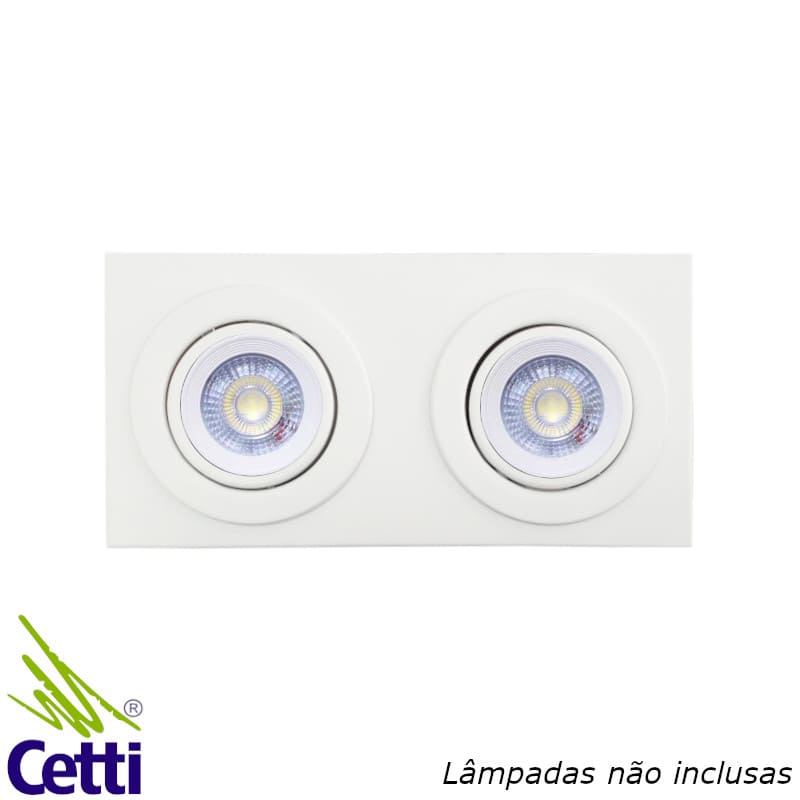 Spot de Embutir Branco Duplo PAR20 Retangular Dam Lux 5555 Spot de Embutir Branco Duplo PAR20 Retangular Dam Lux 5555