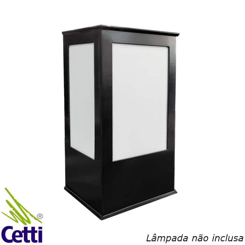 Luminária de Parede Arandela Externa Preta Quadrada Ideal 286PT Luminária de Parede Arandela Externa Preta Quadrada Ideal 286PT