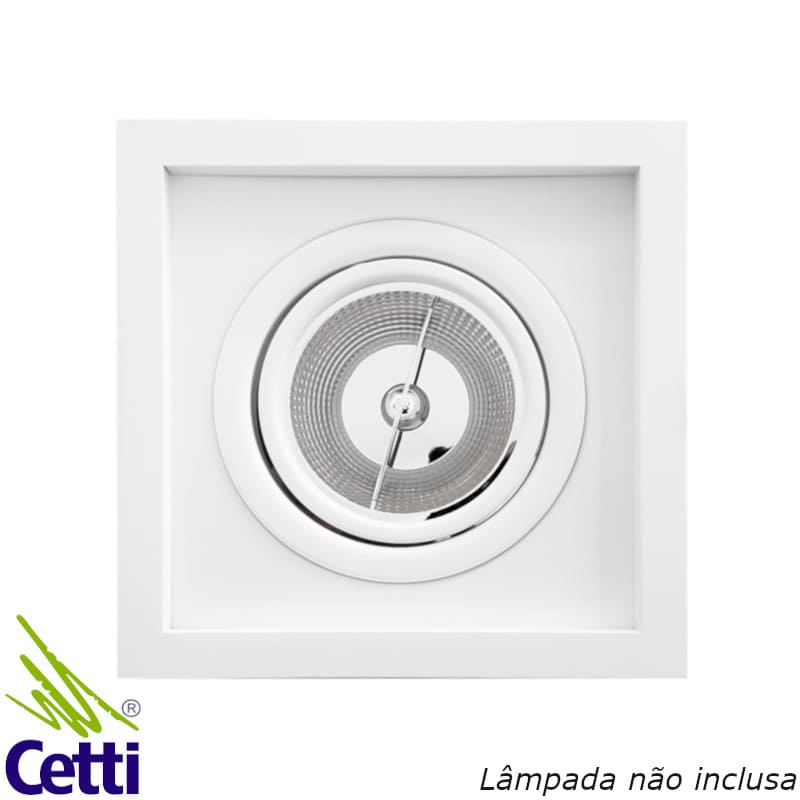 Spot de Embutir Recuado Branco Quadrado p/ AR111 Itamonte 1015/1 Spot de Embutir Recuado Branco Quadrado p/ AR111 Itamonte 1015/1