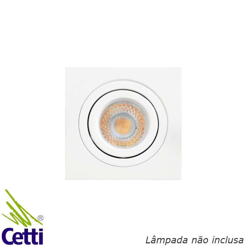 Spot de Embutir Branco Quadrado Pequeno p/ Dicroica Bella NS5601B Spot de Embutir Branco Quadrado Pequeno p/ Dicroica Bella NS5601B