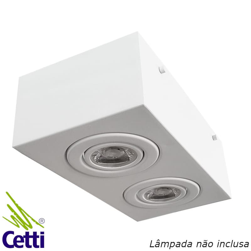 Spot de Sobrepor Branco Dicroica Duplo Retangular Itamonte 20168/2 Spot de Sobrepor Branco Dicroica Duplo Retangular Itamonte 20168/2