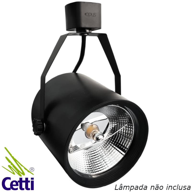 Spot para Trilho Preto AR111 Opus PRO81928 Spot para Trilho Preto AR111 Opus PRO81928