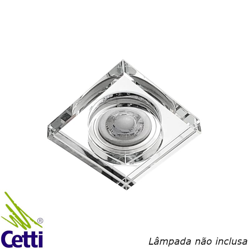 Spot de Embutir Quadrado de Vidro p/ Quarto Dicroica Opus DN 80723 Spot de Embutir Quadrado de Vidro p/ Quarto Dicroica Opus DN 80723