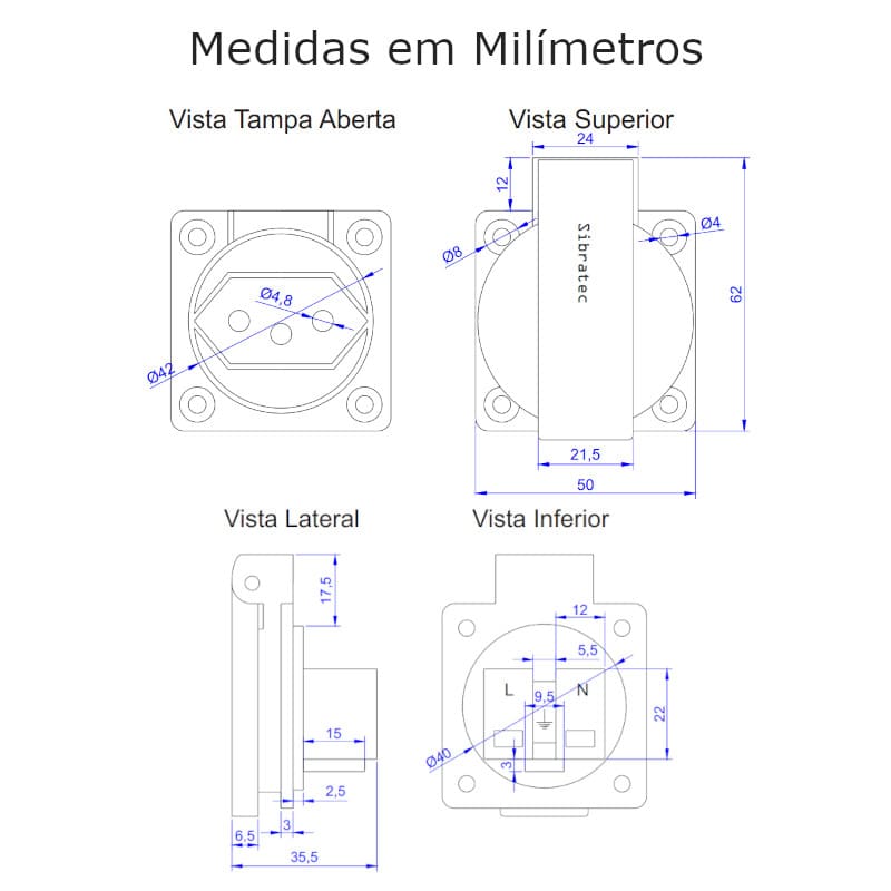 medidas-tomada-embutir-20a-preta-tampa medidas-tomada-embutir-20a-preta-tampa