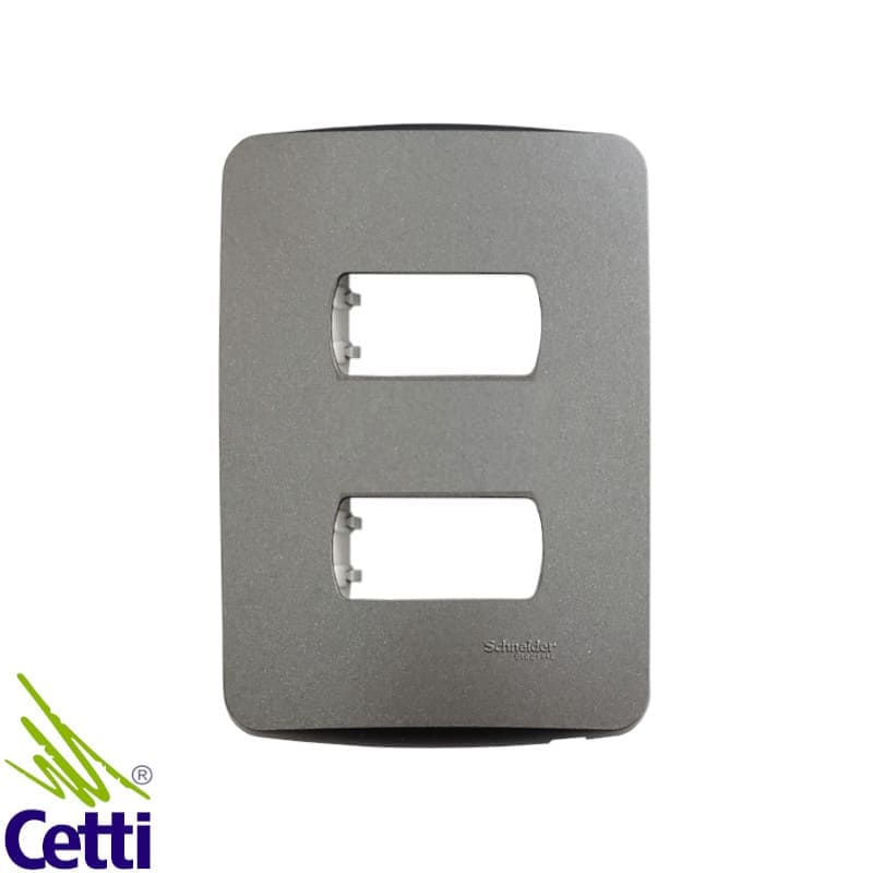 Placa 4x2 Grafite 2 Postos com Suporte Miluz Schneider S3B77121 Placa 4x2 Grafite 2 Postos com Suporte Miluz Schneider S3B77121