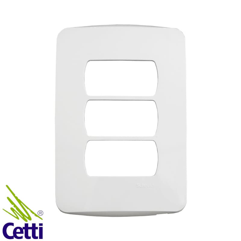 Placa 4x2 Branca 3 Postos Miluz Schneider S3B77130 Placa 4x2 Branca 3 Postos Miluz Schneider S3B77130