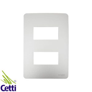 Cetti Materiais Elétricos 13 Placa 4x2 Prata 2 Postos Gamma Silver Orion Schneider S730121274