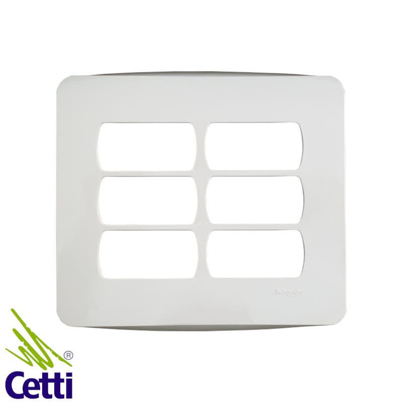 Placa 4x4 Branca 6 Postos Miluz Schneider S3B77460 Placa 4x4 Branca 6 Postos Miluz Schneider S3B77460