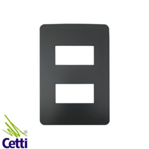 Cetti Materiais Elétricos 31 Placa 4x2 Preta 2 Postos Stellar Black Orion Schneider S730121294