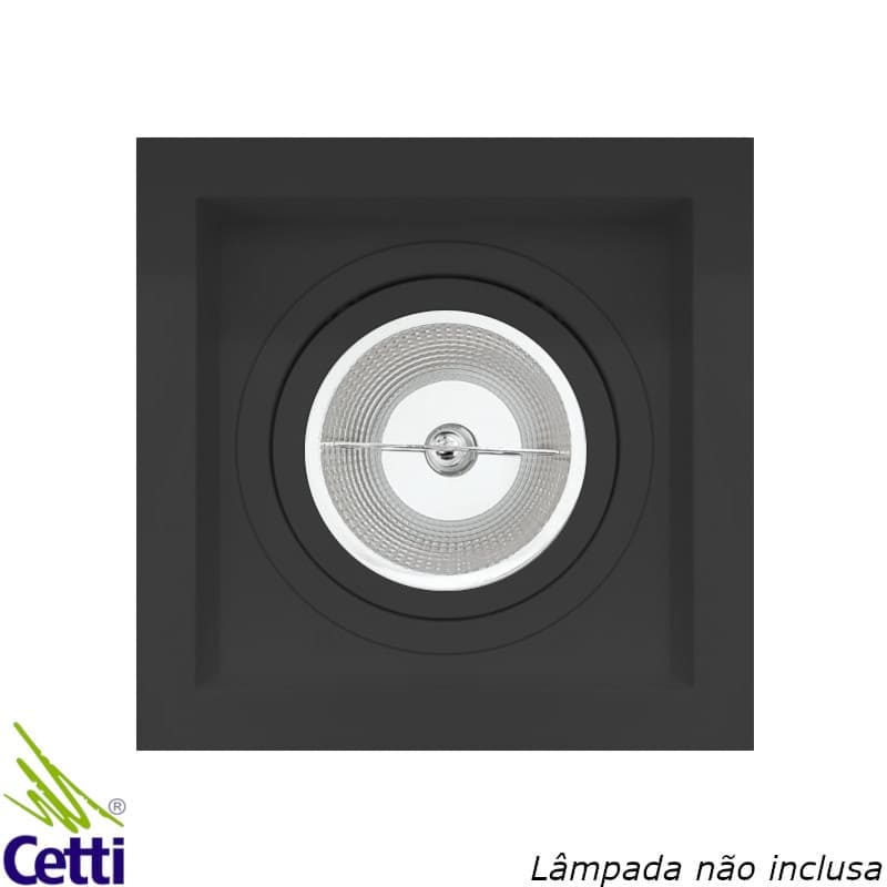 Spot de Embutir Recuado Preto Quadrado p/ AR111 Save Energy SE-330.1068 Spot de Embutir Recuado Preto Quadrado p/ AR111 Save Energy SE-330.1068