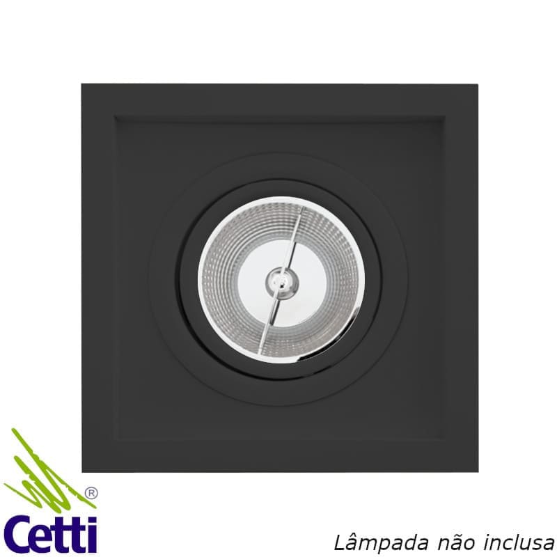 Spot de Embutir Recuado Preto Quadrado p/ AR111 Itamonte 1015/1 Spot de Embutir Recuado Preto Quadrado p/ AR111 Itamonte 1015/1