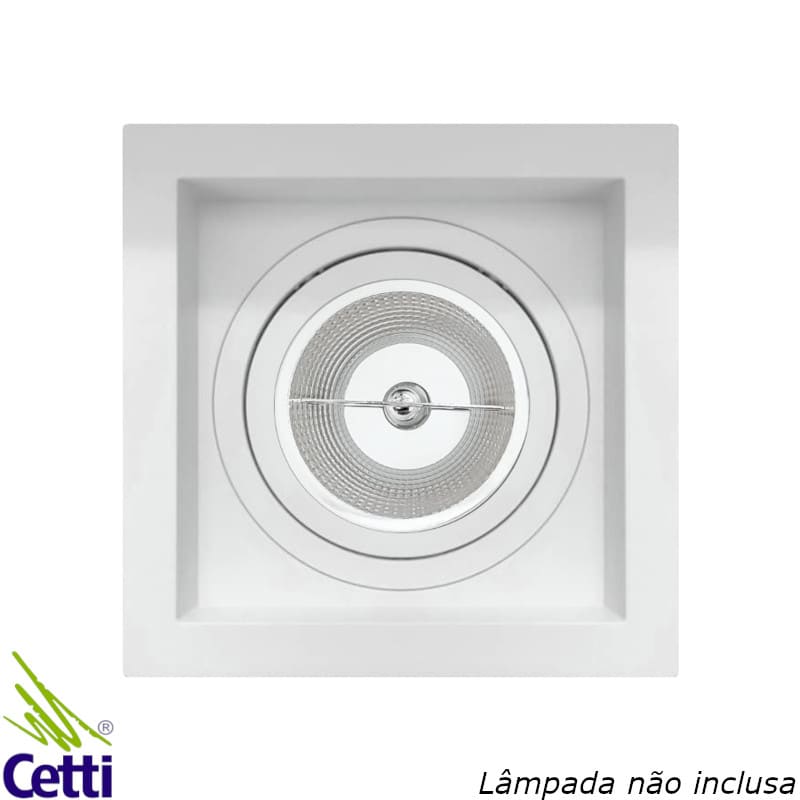 Spot de Embutir Recuado Branco Quadrado p/ AR111 Save Energy SE-330.1064 Spot de Embutir Recuado Branco Quadrado p/ AR111 Save Energy SE-330.1064