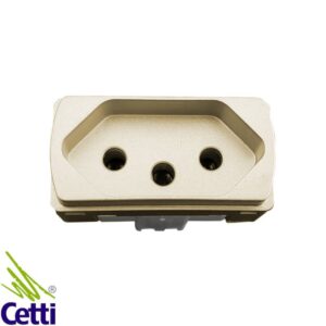 Módulo de Tomada 2P+T 10A Dourada 250V Golden Miluz Schneider S3B70343