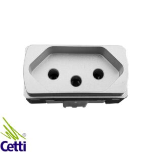 Módulo de Tomada 2P+T 10A Prata 250V Aluminium Miluz Schneider S3B70342